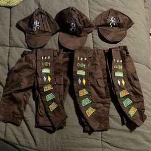 Three American girl, doll Girl Scout